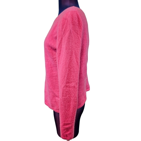 Preswick & Moore Hot Pink 100% Cashmere Round Neck Sweater Size Medium Women's - Picture 3 of 8